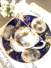 Load image into Gallery viewer, English antique hand painted teacup and saucer set dating 1860-1890
