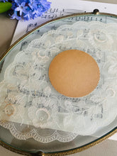 Load image into Gallery viewer, Original vintage glass tray with embroidered lace inlay
