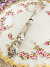 Load image into Gallery viewer, Beautiful antique silver plated dessert fork with ornate handle
