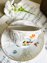 Load image into Gallery viewer, Antique hand painted teacup and saucer
