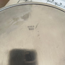 Load image into Gallery viewer, Small vintage oval silver plated engraved tray 21cm by 16cm. Made in England
