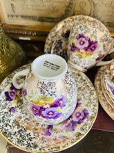 Load image into Gallery viewer, Vintage chintz 1950s Teaset 22k gold detailing
