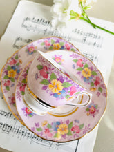 Load image into Gallery viewer, Pretty pink Colclough teacup trio 1940s
