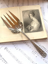 Load image into Gallery viewer, Beautiful antique embossed silver plated serving fork by quality maker Rogers and Hamilton
