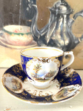Load image into Gallery viewer, English antique hand painted teacup and saucer set dating 1860-1890
