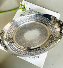 Load image into Gallery viewer, Beautiful antique silver plated engraved decorative serving dish
