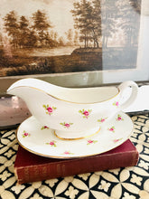 Load image into Gallery viewer, Fine bone china ditsy rose sauce boat and saucer
