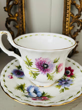 Load image into Gallery viewer, Royal Albert ‘flower of the month’ vintage teacup and saucer set for March

