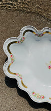 Load image into Gallery viewer, Beautiful antique hand painted scalloped shaped dish made by Court china England c1900 26cm by 20cm
