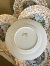 Load image into Gallery viewer, Set of 6 vintage teaplates with 22k gold detailing
