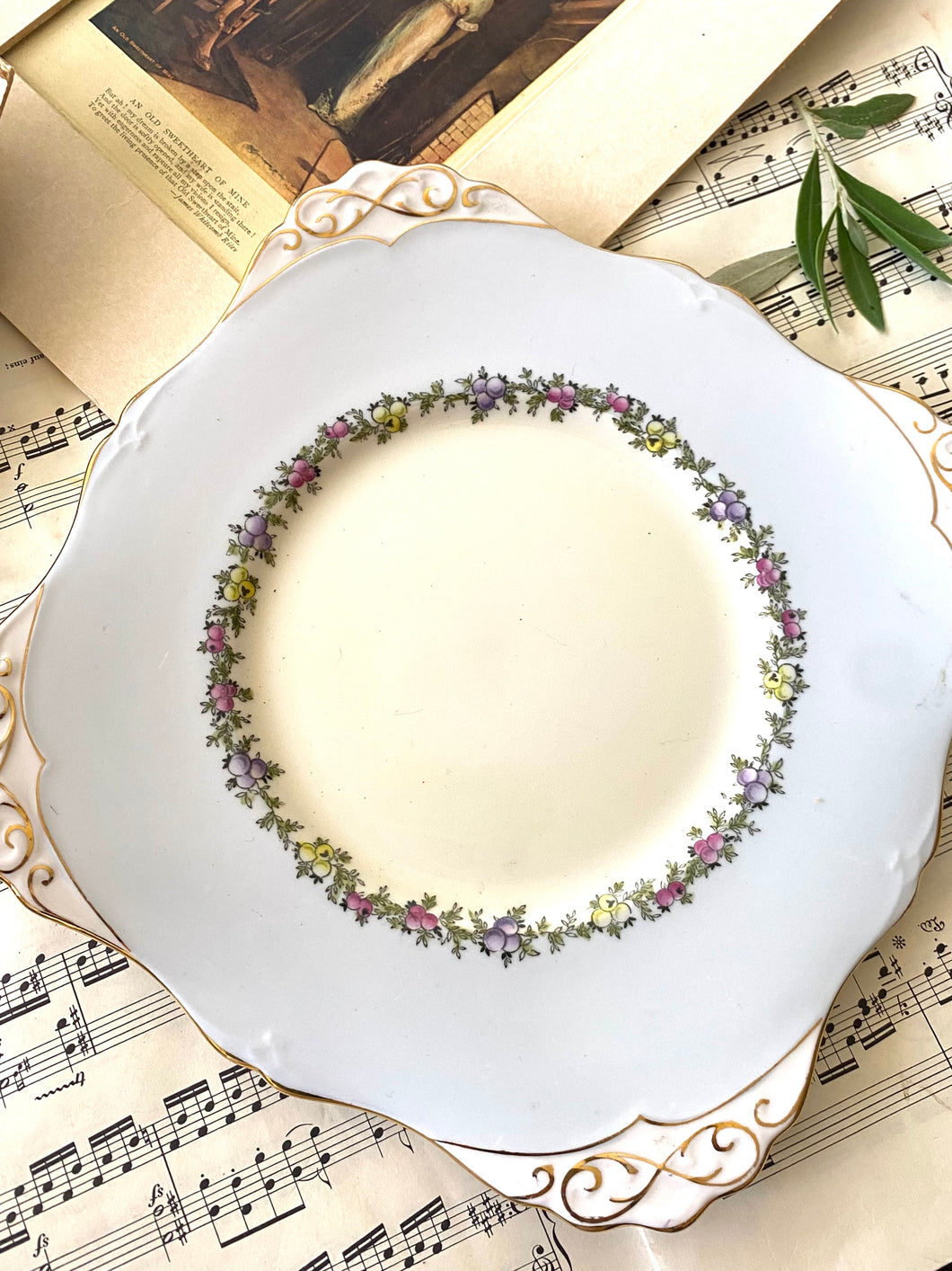 Tuscan china vintage fine bone china cake plate