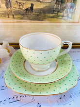 Load image into Gallery viewer, Vintage polka dot teacup trio
