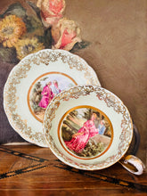 Load image into Gallery viewer, Imperial China vintage teacup and saucer set with 22k gold detailing
