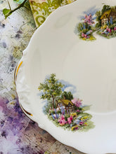 Load image into Gallery viewer, Queen Anne china vintage cottage scenes cake plate 25cm
