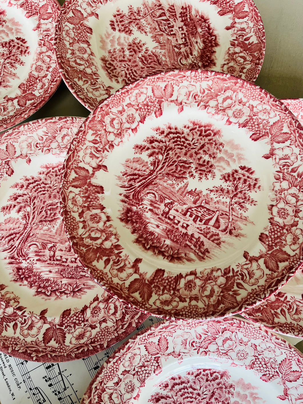 Set of 6 vintage ironstone plates 20cm