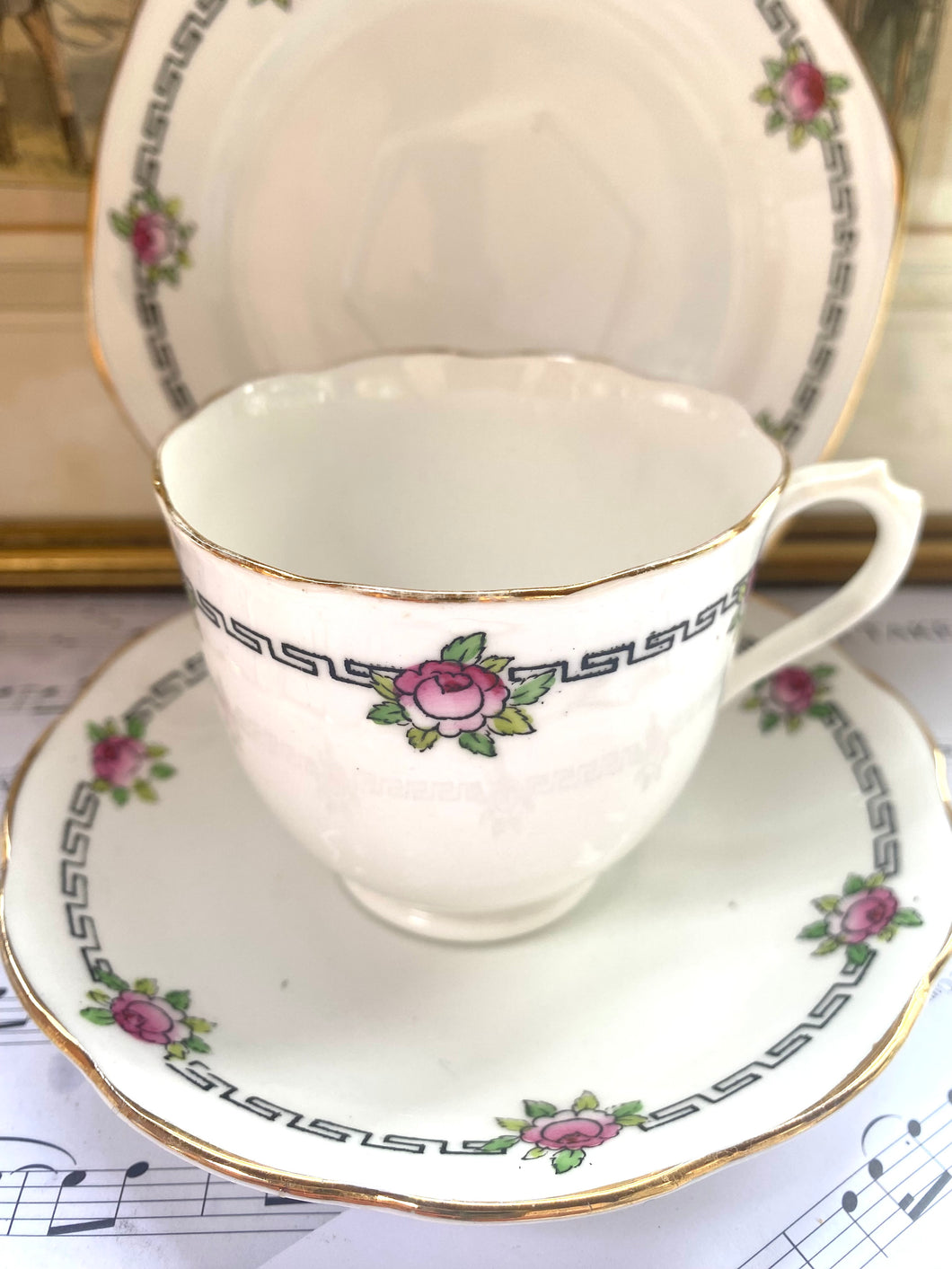 Antique Royal Albert teacup trio