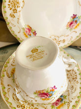 Load image into Gallery viewer, Rare Royal Albert ‘damask’ teacup trio 1940s/50s
