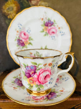 Load image into Gallery viewer, Vintage Queens china teacup trio
