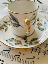 Load image into Gallery viewer, Crown Staffordshire white rose coffee cup and saucer set
