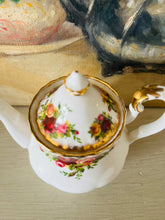 Load image into Gallery viewer, Royal Albert Miniature Teapot ‘old country roses’ pattern 9cm handle to spout
