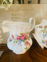 Load image into Gallery viewer, Royal Albert ‘moss rose’ creamer and sugar bowl set
