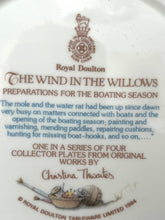 Load image into Gallery viewer, Royal Doulton collector plate from the wind in the willows series ‘preparations for the boating season’
