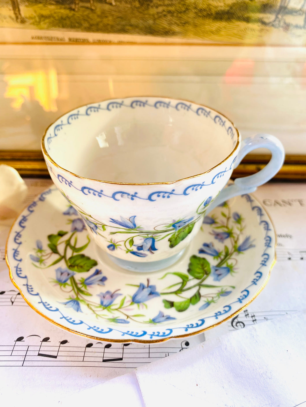 Shelley china coffee cup and saucer ‘harebell’