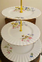 Load image into Gallery viewer, Three tier cake stand made with pretty Richmond china vintage plates
