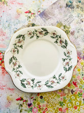 Load image into Gallery viewer, Crown Staffordshire white rose cake plate 24cm
