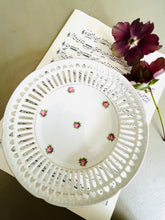Load image into Gallery viewer, Continental vintage ditsy rose ribbon dish 17cm- 2 available
