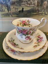 Load image into Gallery viewer, Royal Albert moss rose teacup trio
