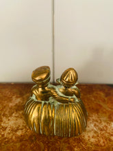 Load image into Gallery viewer, Small vintage boy and girl brass handbell
