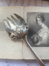 Load image into Gallery viewer, Beautiful antique embossed silver plated serving fork by quality maker Rogers and Hamilton
