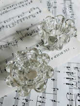 Load image into Gallery viewer, Pair of vintage glass tea light holders
