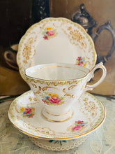 Load image into Gallery viewer, Rare Royal Albert ‘damask’ teacup trio 1940s/50s
