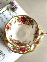 Load image into Gallery viewer, Rare Royal Albert Avon shaped teacup and saucer set ‘old country roses’
