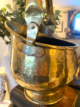 Load image into Gallery viewer, Antique English brass coal scuttle
