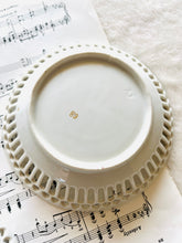 Load image into Gallery viewer, Pair of vintage ribbon edged bowls with hand painted floral inner 15cm across
