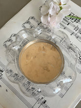 Load image into Gallery viewer, Vintage glass dressing table pot with beautiful flower shaped glass base.
