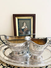Load image into Gallery viewer, Vintage English silver plated creamer and sugar bowl
