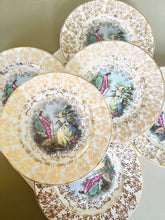 Load image into Gallery viewer, Set of 6 vintage teaplates with 22k gold detailing

