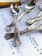 Load image into Gallery viewer, Set of 6 silver plated teaspoons in the kings pattern
