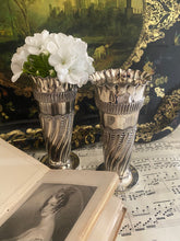 Load image into Gallery viewer, Pair of antique silver plated vases c1890
