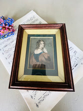 Load image into Gallery viewer, Original antique engraving of a lady in oak frame
