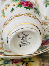 Load image into Gallery viewer, Vintage floral teacup trio by New Chelsea Staffordshire
