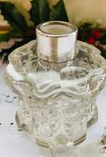 Load image into Gallery viewer, Antique cut glass perfume bottle with silver top hallmarked London 1928
