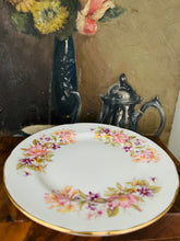 Load image into Gallery viewer, Pretty Colclough china honeysuckle pattern teacup trio

