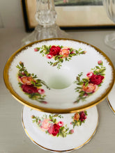 Load image into Gallery viewer, Pair of Royal Albert old country roses candlesticks
