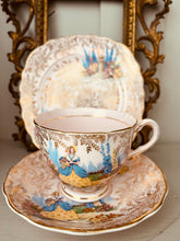 Load image into Gallery viewer, Rare pink 1940s crinoline lady design teacup trio
