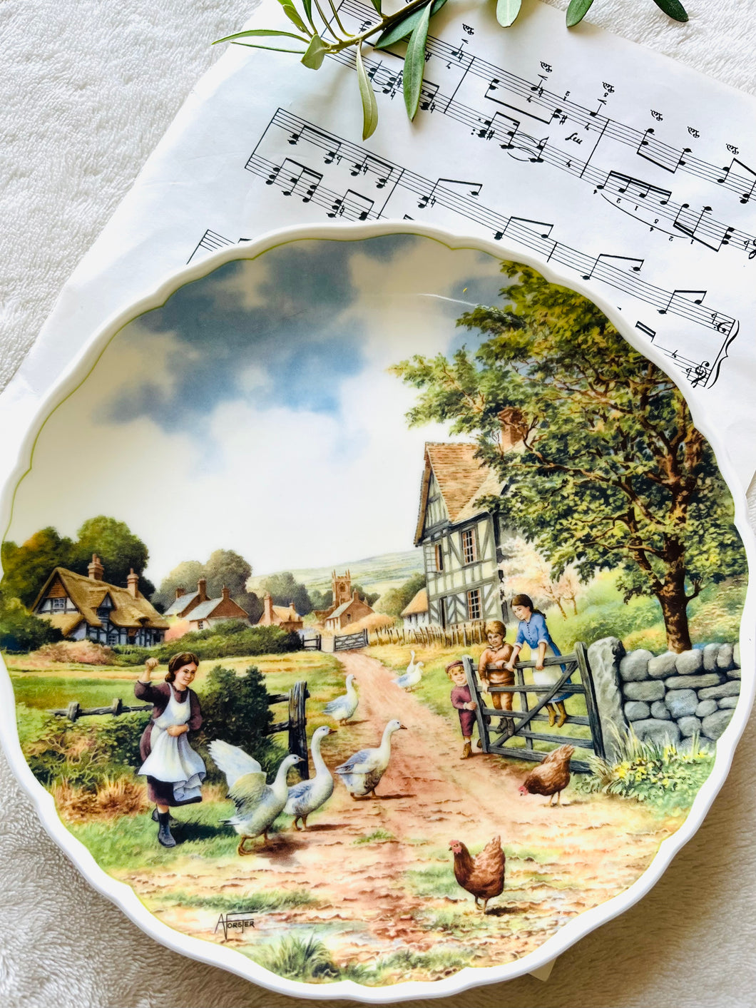 Royal Doulton decorative fine bone china plate ‘Village Life’